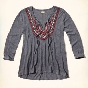 Embroidered Peasant Top